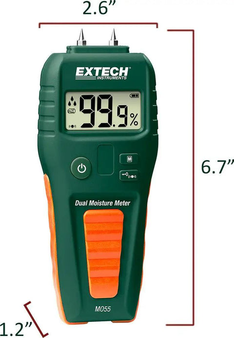 Pin And Pinless Moisture Meter For Wood And Building Materials, noninvasive and destructive testing, deep 25 mm scan displayed