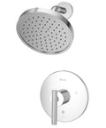 Contempra Shower Trim Kit In Polished Chrome With Rain Spray Pattern Valve Not Included Quick Trim Wall Flange