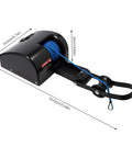 Heavy Duty 12V Marine Electric Anchor Winch With Wireless Remote For Small Boats Up To 24ft Includes Rope And Roller showing black winch with blue rope.