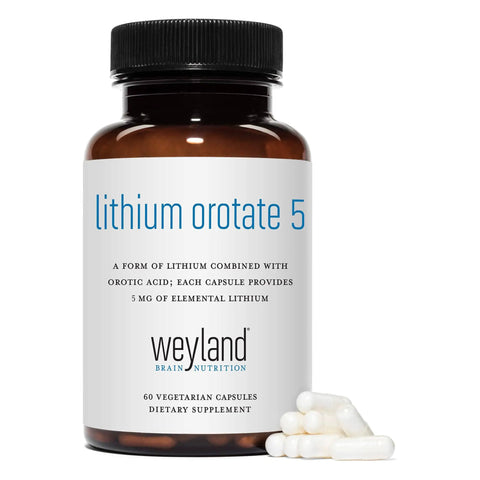 Lithium Orotate Supplement With 5 Mg Elemental Lithium Per Capsule, 60 Vegetarian Capsules Per Bottle, Pack Of 2