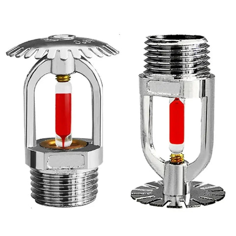 Eight Pack Heavy Duty Fire Sprinkler Heads 3 4 Inch Dn20 Solid Brass Chrome Plated 68 Degree Automatic Heat Trigger Upward view