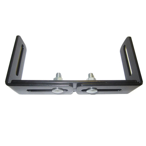 Black heavy duty adjustable go to mount bracket for CBs, ham radios, scanners, and stereos, universal 6 to 10 inch width, easy install.