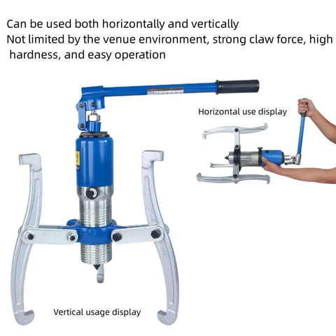 Heavy Duty Hydraulic Gear Puller Built Like A Tank With 10 Ton Max Force And Easy Swap Two Or Three Jaws for vertical and horizontal use.