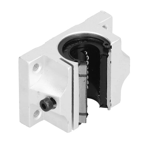 16mm Linear Guide Slider Bearing In Aluminum Alloy Housing With Wide Opening Low Noise Smooth Motion For CNC Machines And 3D Printers Built Tough Rust Resistant Block Easy Mount And High Precision, open view