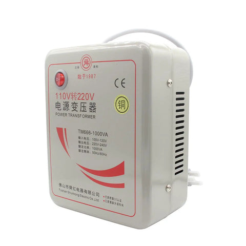 110V To 220V Step Up Transformer Converter, 1000W Rated, Beefy 800W Safe Load, CE ISO Certified, Travel Ready Power Converter