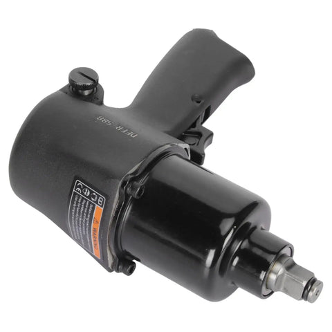 Bone Hard Half Inch Air Impact Wrench With Twin Hammer Core, showing black pneumatic design and 1/4 inch hose connection.