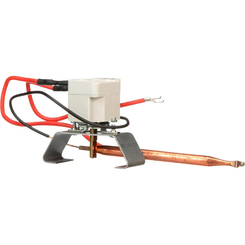 Built-In Thermostat For 5100 Series Heaters SPST Line Duty Or Low-Voltage Control Field Install White, metal and plastic components shown