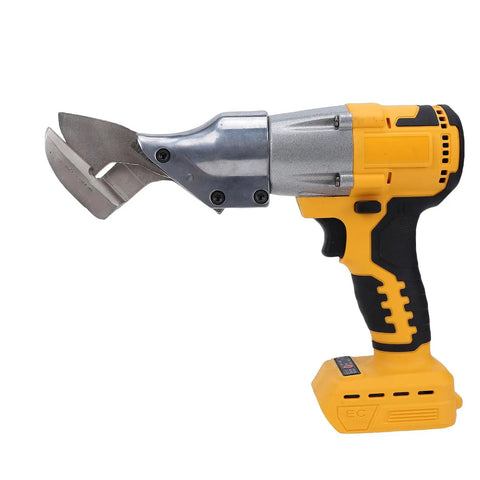Heavy Duty Electric Metal Shears With Variable Speed Control And 360 Degree Rotating Head side view showing sharp blades and ergonomic handle