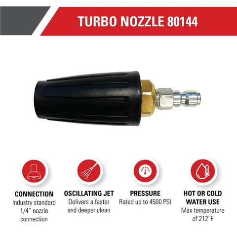 Simpson Cleaning 80144 turbo pressure washer nozzle with 1/4-in quick-connect and brass fitting