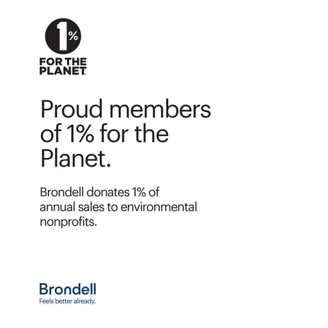 Brondell 1% for the Planet membership announcement supporting environmental nonprofits with logo at the bottom.
