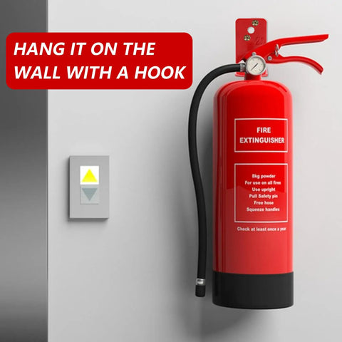 Tough As Nails 4 Pack Fire Extinguisher Mount Brackets 20 Lbs Heavy Duty Universal Wall Hooks Anti Rust Iron Holder For Home Garage Built To Last And Hang It Easy Today mounted with a fire extinguisher.