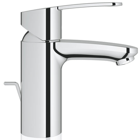 Side view of Cosmopolitan Centerset Bathroom Faucet With SilkMove Handle Starlight Finish EcoJoy Water Saving Tech For A No Fuss Quick Install