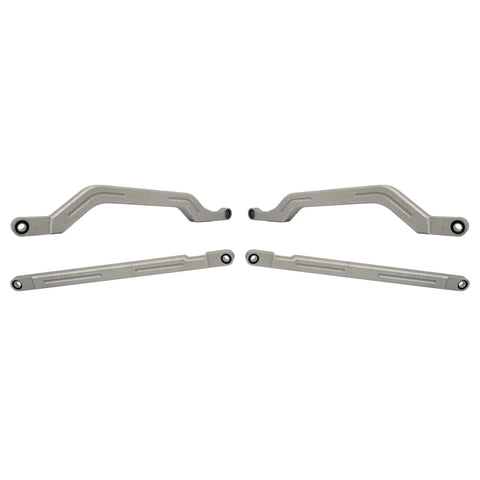 Rear Radius Rod Arms Support Kit For 2014 To 2023 Polaris RZR XP 1000 And XP 4 1000 With Beefy Boxed High Clearance Suspension And Heavy Duty Silver Steel For Off Road Performance Durable Construction Easy Bolt On Upgrade, four silver aluminum arms