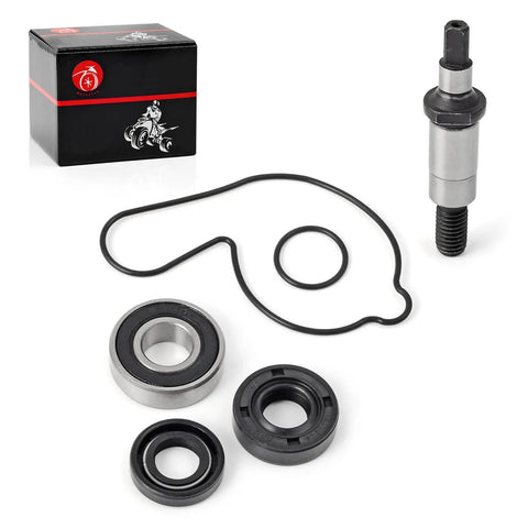 Premium Water Pump Bearing Seals O Ring Shaft Assembly Kit For YFZ450 Quads including bearings and gaskets.