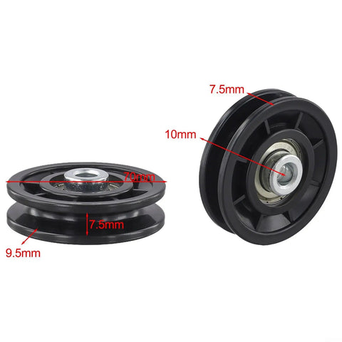 Beefy 6 Pack Nylon Bearing Pulleys For Gym Equipment And Cable Machines, Smooth Silent Replacement Rollers For Home Fitness And Garage Door, Black 70mm Diameter, 70mm nylon pulley with bearings