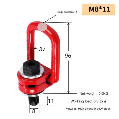 Bombproof Forged Alloy Steel Swivel Hoist Ring With Smooth 360 Degree Rotation And Legit 4X Safety Factor for heavy duty rigging tasks.