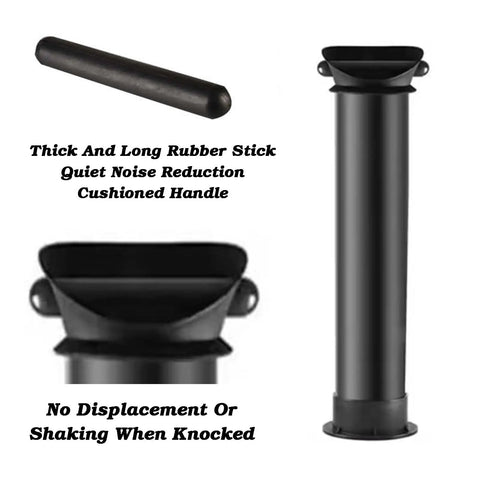 Top Shelf Heavy Duty Espresso Grind Collection Bin Eight Point Six Liter Floor Standing Barista Dregs Bucket With Reinforced Abs Build And Snappy Detachable Compartments For Straight Up Easy Kitchen Cleanup, showcasing rubber stick and holder.