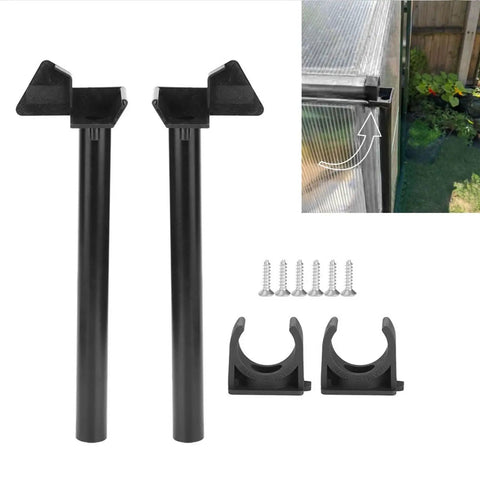 Rainwater Gutter Downpipe Kit For Small Greenhouses, Durable PVC And Aluminum Drainage System With Tubes, Brackets, And Accessories, Weatherproof Black, Easy Install