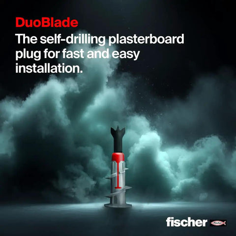 Focus keyword: Self Drilling Drywall Anchors For Plasterboard And Gypsum Board One And Three Quarter Inch Fits Screws Four To Eight 50 Count With Anti Rotation Lock For Fast Easy Install And Secure Mounts. Image shows a self-drilling plasterboard plug against a cloudy background.