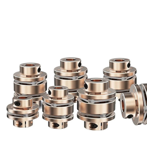 Super Cool Flexible Motor Shaft Coupler For 3D Printers Made From Durable Aluminum Diaphragms, multiple sizes shown.