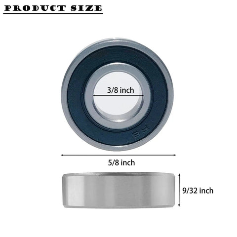 Beefy Miniature Deep Groove Ball Bearing Set Three Eighths Inch Inner Diameter Seven Eighths Inch Outer Diameter Nine Thirty Seconds Inch Width