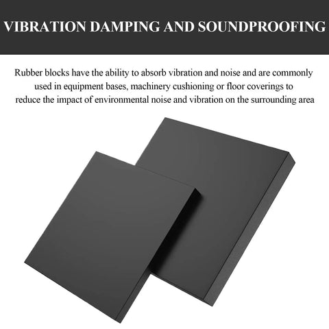 Heavy Duty Rubber Dampening Block Set 4 Piece Shock Absorbing Pads For Heavy Equipment 100x100x8mm, 2 rubber blocks