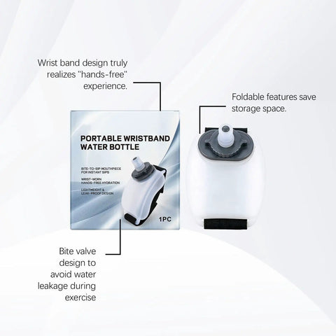 Silicone Wrist Bottle With Hand Strap For Ultra Portable Hydration On The Go, Perfect For Running Cycling Yoga And Fitness packaging