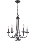 Williamsport 5 Light Chandelier in Oil Rubbed Bronze Finish 20 Inch Wide Traditional Ceiling Fixture for Living Room or Foyer