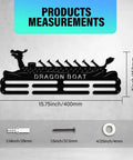Dragon Boat Medal Display Hanger Wall Mount Holds 60 Plus Medals Metal Rack For Athletes Men With Tiered Ribbon Holder Sports Awards Rack Epic Dragon Boat Festival Gift Personalize Name Plate, product measurements shown