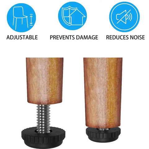 18 Pack 1/4-20 Threaded Furniture Levelers With Inserts For Desks Chairs Cabinets And Stool Legs, Adjustable Feet For Stable Smooth Movement And Floor Protection On Uneven Floors