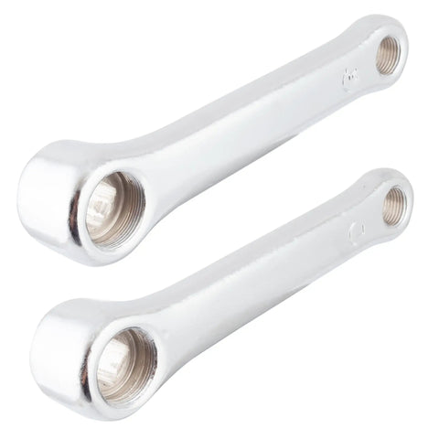 Cotterless Steel Unicycle Crank Arm Set 5 Inch Silver Finish Square Taper Compatible Fits 9 16 Inch Pedals Left and Right Pair