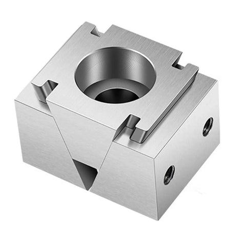 Rock Solid Double Direction Ok Clamp For Tabletop Machining Adjustable Side Fixture With Fixed Clamp Block To Stabilize Workpieces Heavy Duty Precision Jig For Milling Drilling Mold Making And Quick Setup, silver metal block