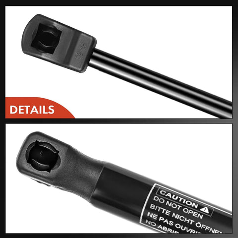 Close-up view of Reliable Front Hood Lift Supports Compatible With Lincoln MKZ 2013 To 2020 sturdy gas strut mount end.