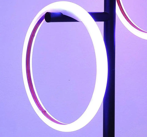 Saturn RGB Color Changing Table Lamp With Tree Desk Design Two LED Lights For Living Room Bedroom Office Reading Modern Black Finish Color
