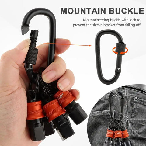 Half Inch Socket Holder Keychain 5 Pack With Heavy Duty Quick Release Clip And Locking Mechanism For Mechanics Linemen