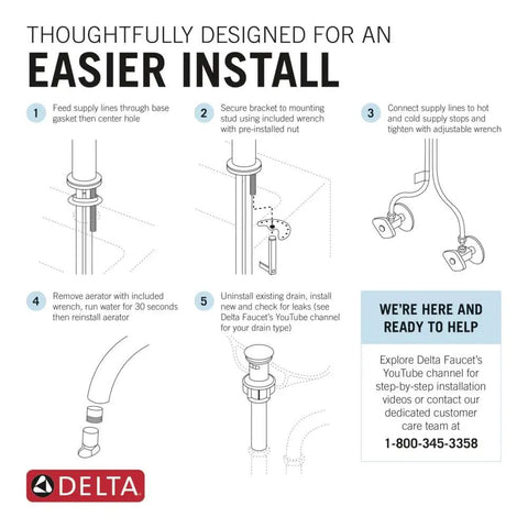 Installation guide for Modern Single Hole Chrome Bathroom Faucet With Single Handle 0.5 GPM Low Flow Push Pop Up Drain.