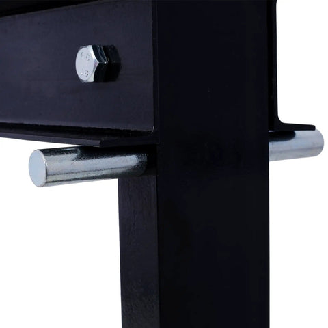 Close-up of a 20 Ton Hydraulic Shop Press With Rugged H Frame Base and Smooth Adjustment Plate showing adjustment pin.