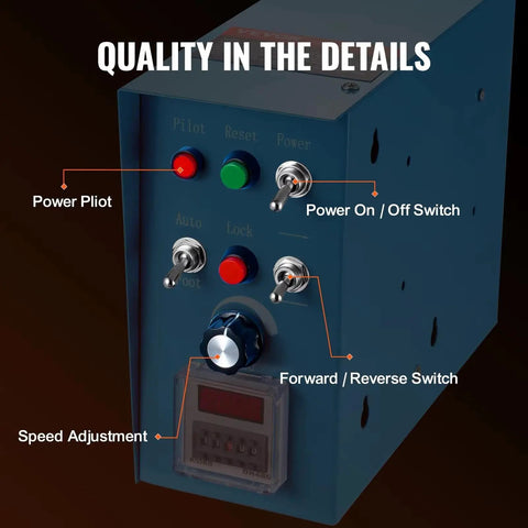 Built Different Rotary Welding Positioner Table With 30 Kilogram Capacity And Easy 0 To 90 Degree Tilting Plus Smooth 1 To 15 Rpm Rotation For Knockout Precision Without The Hassle control panel with switches and speed adjustment.