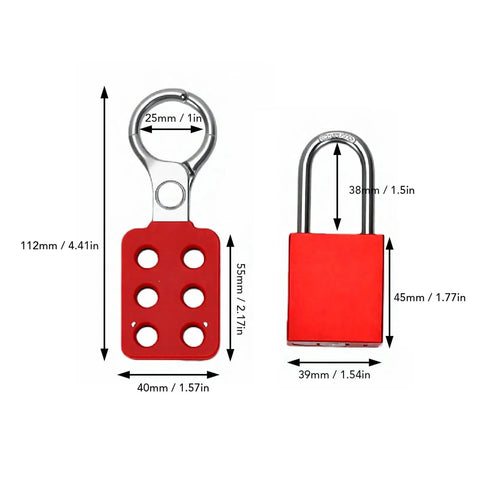 Industrial Safety Lockout Tagout Kit With Six Hole Tamper Proof Hasp And Six Pin Cylinders Non Conductive Thermoplastic Body