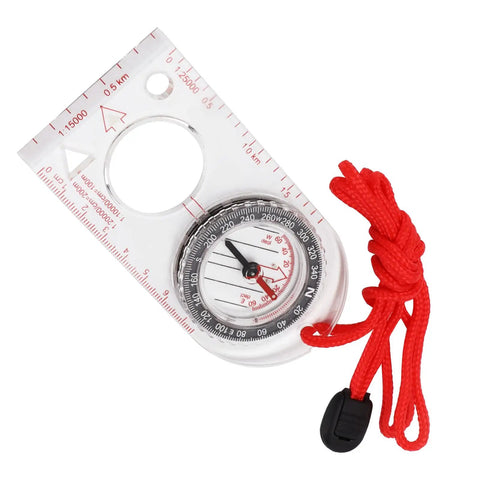 Lightweight Acrylic Backpacking Compass For Hiking And Outdoor Adventures Real Deal Navigation Tool with red lanyard