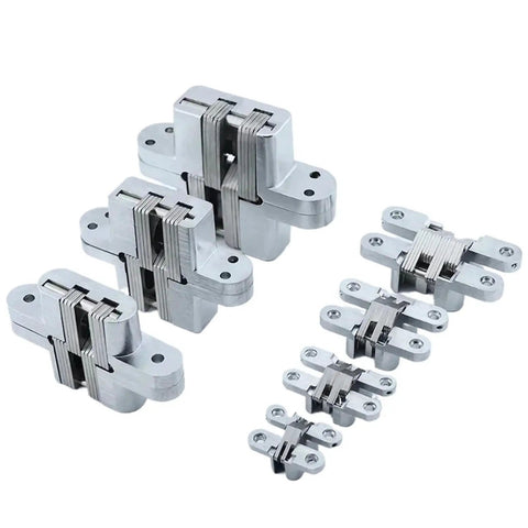 Heavy Duty Concealed Barrel Hinges With Soft Close Damping for smooth silent self close, stainless steel, in various sizes for gates and boxes.