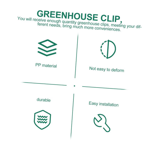 50 Pack Greenhouse Fixing Clips Kit For Insulation Netting And Shade Netting, Ideal For Plant Hanging And Balcony Or Indoor Garden Setups, Space Saving Garden Clips For Netting Supports And Tidier Greenhouse