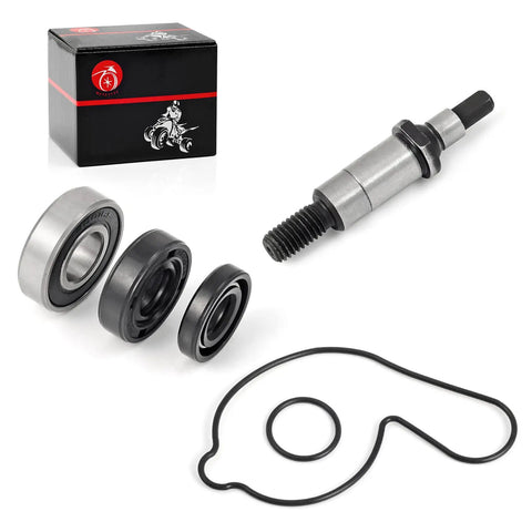 Premium Water Pump Bearing Seals O Ring Shaft Assembly Kit For YFZ450 Quads includes impeller, bearings and gaskets.