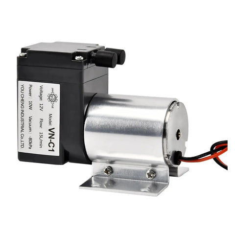 Awesome Vn-C1 12V 24V Electric Diaphragm Vacuum Pump showcasing compact design and 10W motor for lab or industrial tasks.