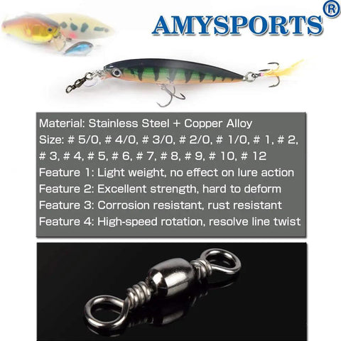 Beefy Heavy Duty Fishing Swivels Set For Saltwater And Freshwater, Barrel Solid Ring Swivel Tackle Connector, Stainless Steel SUS304 With Black Nickel Finish, 25 Pieces, Handles Up To 154lbs, black nickel barrel swivel