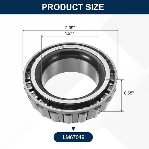 Heavy Duty Tapered Roller Bearing Cone With Chrome Steel Construction, 1.24 Inch Bore, 2.09 Inch Outer Diameter, 0.65 Inch Thick