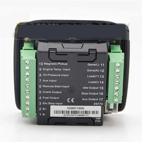 Generator Controller With Automatic Start Module For Genset Systems One Piece Spare Part Electronic Auto Start Relay Go To Replacement For Backup Generators black plastic front view with terminal blocks