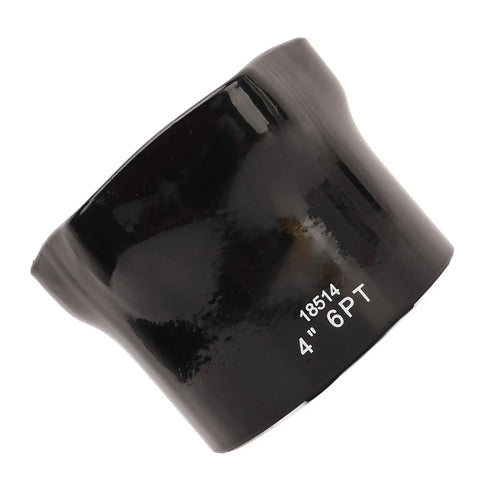 High Torque 6 Point Locknut Socket And Wheel Bearing Nut Tool With Three Quarter Inch Drive, 4 inch size, black steel construction.
