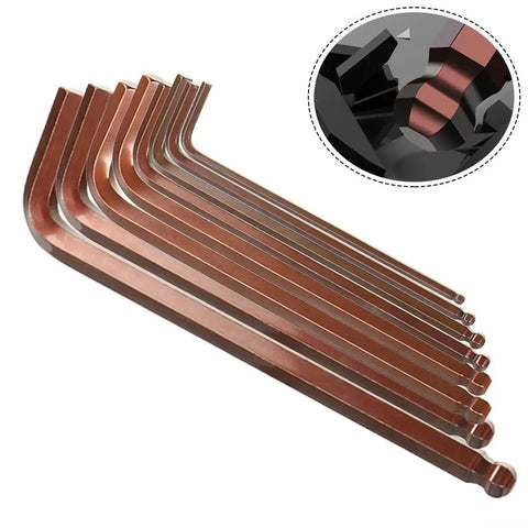 Cool FABULETTA Metric Hex Socket Spanner Set With Red Ball End Wrenches For Easy Angled Access In Tight Spots Including 3mm To Larger Sizes For Quick Fixes, chrome vanadium steel hex keys
