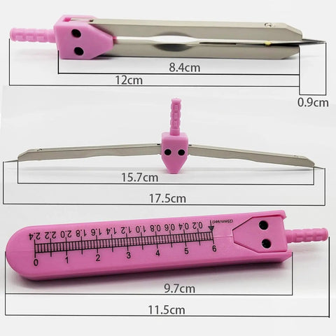 Purple EKG Calipers With Built In Ruler, Dead On Accuracy For Electrocardiogram Measurements, precision measuring tool dimensions.